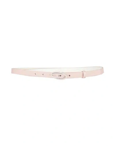 Diesel Woman Belt Light Pink Size 34 Textile Fibers
