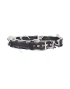 Diesel Woman Belt Midnight Blue Size 36 Leather, Textile Fibers In Blue