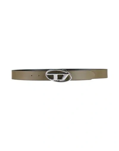 Diesel Woman Belt Military Green Size 38 Cow Leather, Zamak