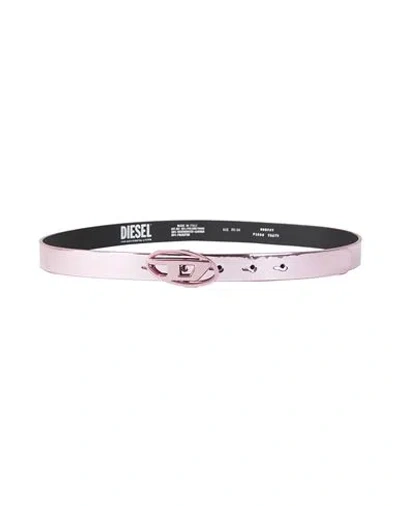Diesel Woman Belt Pink Size 34 Cow Leather, Polyurethane, Polyester, Cotton