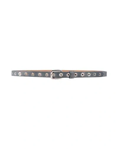 Diesel Woman Belt Slate Blue Size 38 Calfskin
