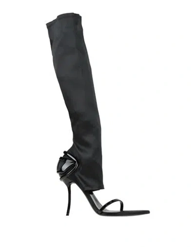 Diesel Woman Boot Black Size 9 Textile Fibers, Synthetic Material