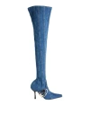 Diesel Woman Boot Blue Size 7.5 Textile Fibers In Blue