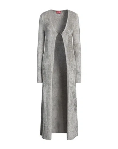 Diesel Woman Cardigan Grey Size L Rayon, Nylon