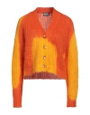 Diesel Two-tone M-illy Cropped Cardigan In Orange
