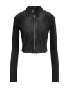 Diesel Woman Denim Outerwear Black Size L Cotton, Hemp