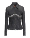Diesel Woman Denim Outerwear Black Size M Cotton, Elastane In Black