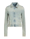 Diesel Woman Denim Outerwear Blue Size L Cotton, Lyocell In Blue