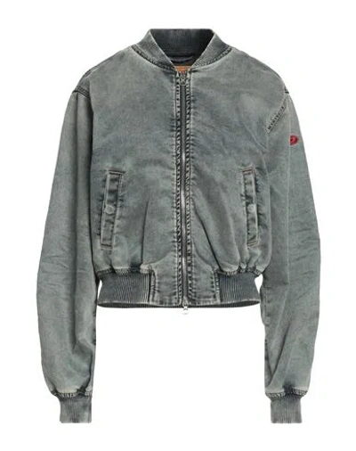 Diesel Woman Denim Outerwear Blue Size L Lyocell, Cotton, Elastane