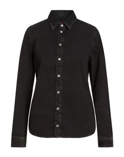 Diesel Woman Denim Shirt Black Size L Cotton