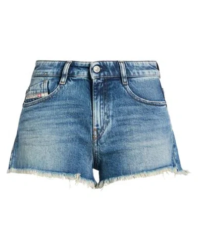 Diesel Woman Denim Shorts Blue Size 32 Cotton, Elastane