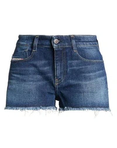 Diesel Woman Denim Shorts Blue Size 32 Cotton, Elastane