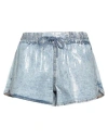 Diesel Woman Denim Shorts Blue Size L Cotton In Blue