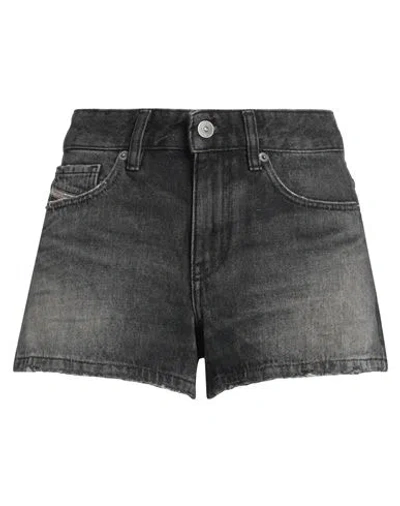 Diesel Woman Denim Shorts Lead Size 29 Cotton In Grey