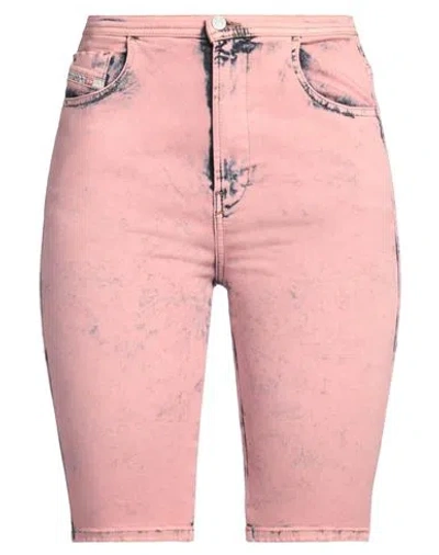 Diesel Woman Denim Shorts Pink Size 28 Cotton, Elastomultiester, Elastane