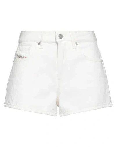 Diesel Woman Denim Shorts White Size 24 Cotton