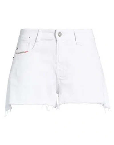 Diesel Woman Denim Shorts White Size 30 Cotton