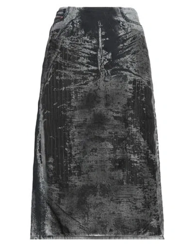 DIESEL DIESEL WOMAN DENIM SKIRT BLACK SIZE 28 COTTON, POLYAMIDE