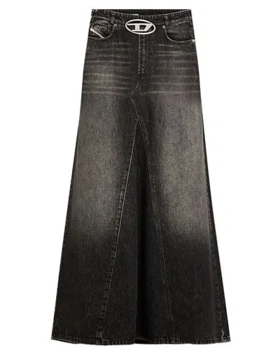 Diesel Woman Denim Skirt Black Size 29 Cotton, Hemp