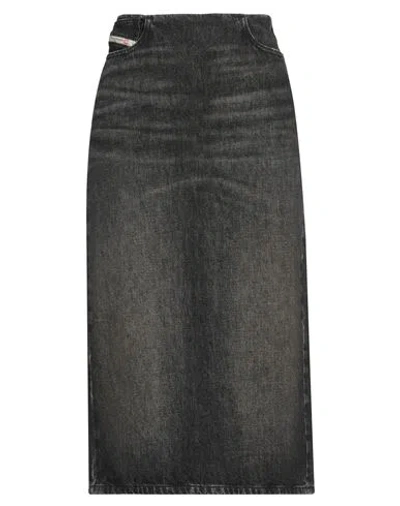 Diesel Woman Denim Skirt Black Size 30 Cotton, Hemp