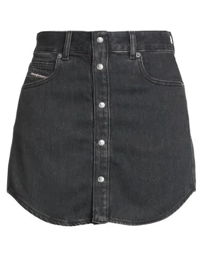 Diesel Woman Denim Skirt Black Size 30 Cotton, Lyocell