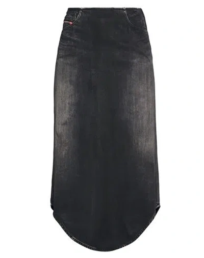 Diesel Woman Denim Skirt Black Size 30 Cotton, Lyocell, Elastane