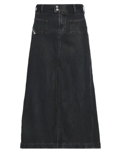 Diesel Woman Denim Skirt Black Size 32 Cotton, Elastane