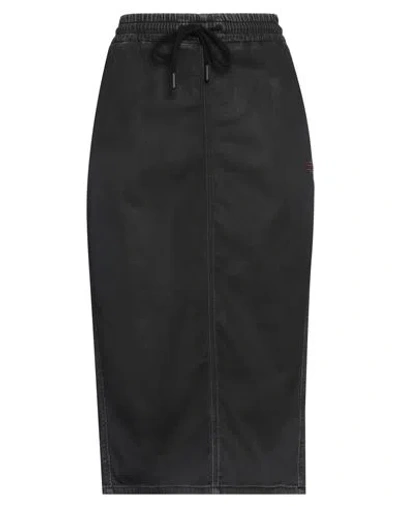 Diesel Woman Denim Skirt Black Size L Cotton, Elastane