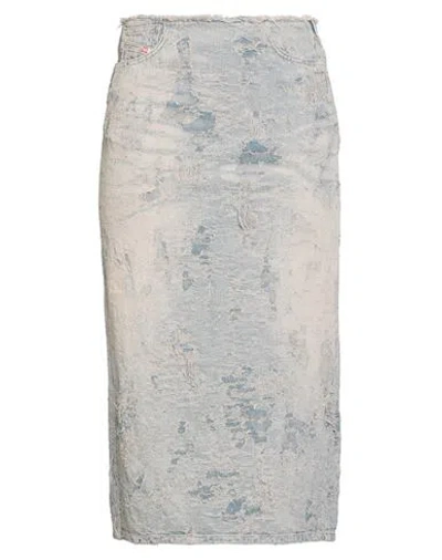 Diesel Woman Denim Skirt Blue Size 30 Cotton In Gray
