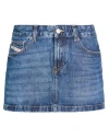 Diesel Logo Detailed Denim Mini Skirt In Blue