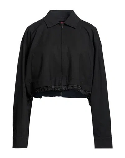 Diesel Woman Jacket Black Size 10 Polyester, Virgin Wool, Elastane
