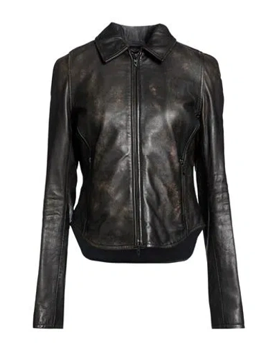 Diesel Woman Jacket Black Size 10 Sheepskin