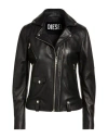 Diesel R-sinya-a Leather Biker Jacket In Black