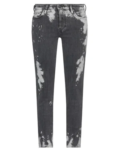 Diesel Woman Jeans Black Size 23w-32l Cotton, Polyester, Elastane, Cow Leather