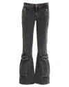 Diesel Flared Denim Cotton Jeans In Black
