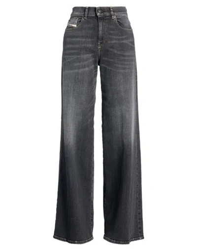 Diesel Woman Jeans Black Size 31w-32l Cotton, Elastane In Gray