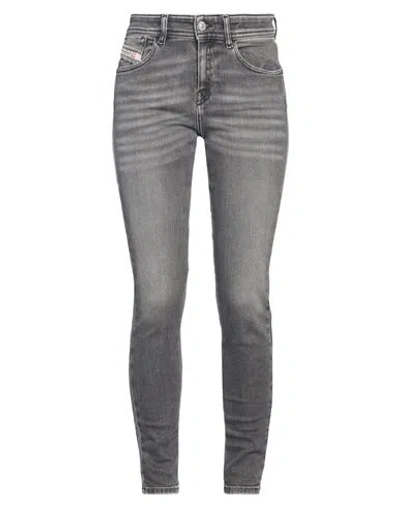 Diesel Woman Jeans Black Size 31w-32l Cotton, Elastomultiester, Elastane In Gray