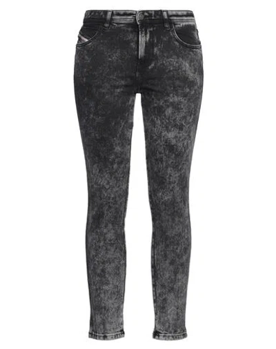 Diesel Woman Jeans Black Size 32w-30l Cotton, Elastane In Gray
