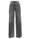 Diesel Woman Jeans Black Size 30w-30l Cotton, Elastane, Cow Leather In Black