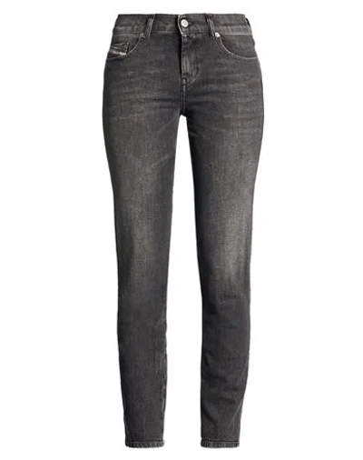 Diesel Woman Jeans Black Size 32w-32l Cotton, Elastane In Gray