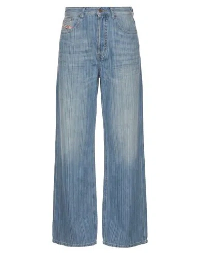 Diesel Woman Jeans Blue Size 25w-30l Cotton In Animal Print
