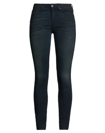 Diesel Woman Jeans Blue Size 26 Cotton, Polyester, Elastane, Cow Leather In Black