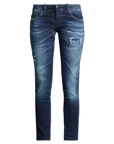 Diesel Woman Jeans Blue Size 27 Cotton, Polyester, Elastane, Cow Leather