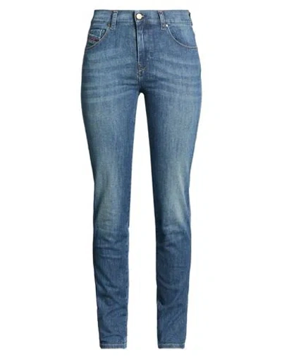 Diesel Woman Jeans Blue Size 27w-32l Cotton, Elastane In Brown
