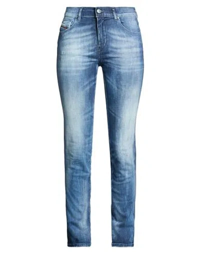 Diesel Woman Jeans Blue Size 28w-32l Cotton, Elastane, Cow Leather