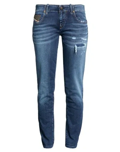 Diesel Woman Jeans Blue Size 29 Cotton, Polyester, Elastane, Cow Leather
