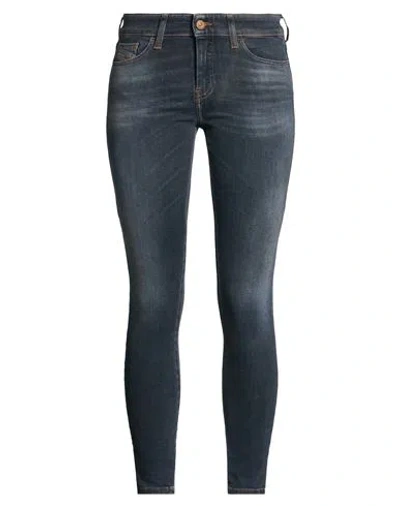 Diesel Woman Jeans Blue Size 29w-30l Cotton, Polyester, Elastane In Black