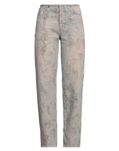 Diesel Woman Jeans Blue Size 30 Cotton In Gray