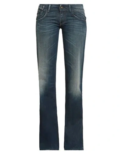 Diesel Woman Jeans Blue Size 30 Cotton, Elastane, Cow Leather