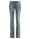 Diesel Woman Jeans Blue Size 30 Cotton, Hemp, Elastane, Cow Leather In Blue